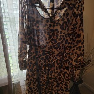 Animal Print button front dress